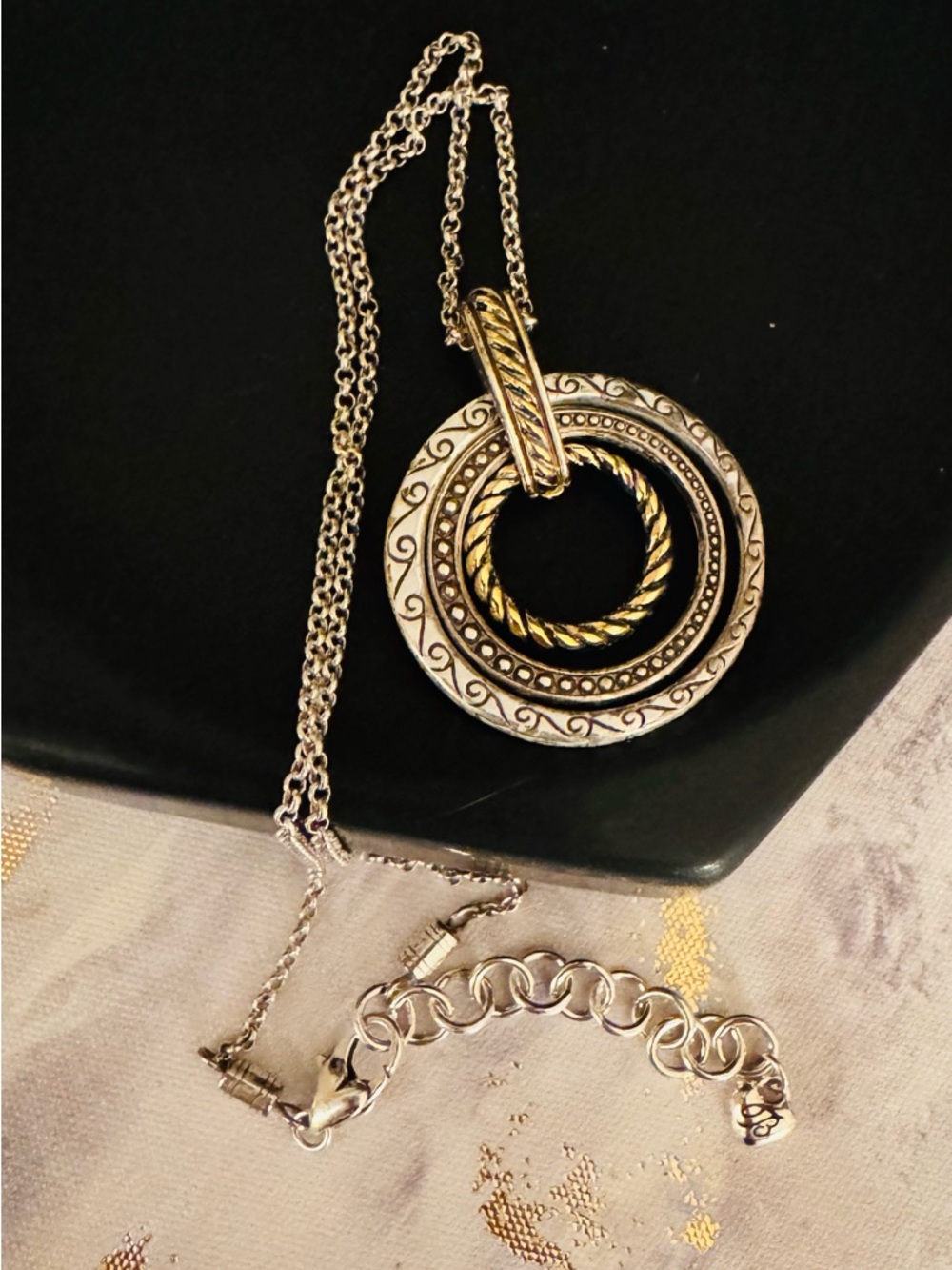 Brighton Multi Tone Rapture Rings Necklace - Retired